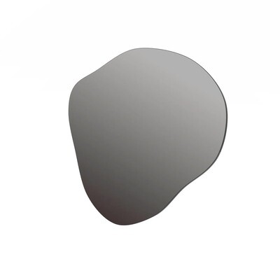Lilly Round pebble mirror - Smoked grey