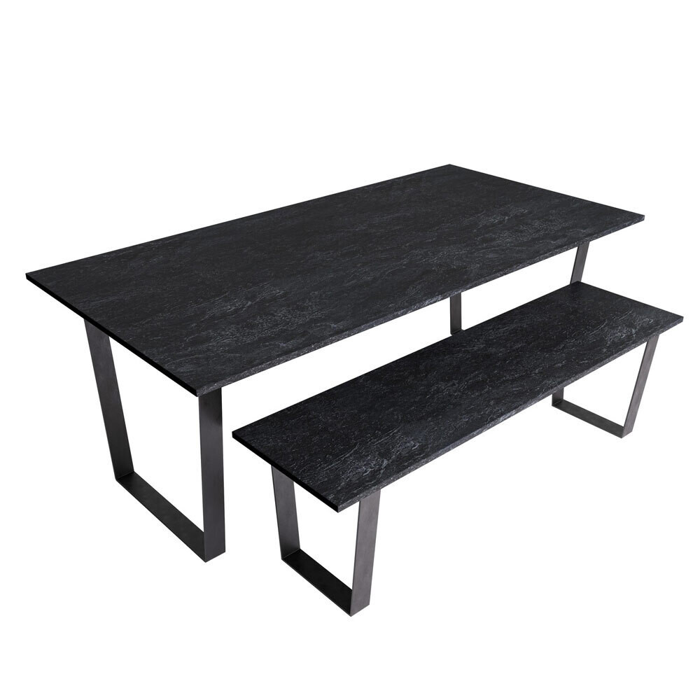 Theo Anthracite Stone style dining table