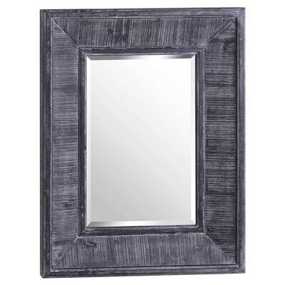 Quinn large black wooden wall mirror