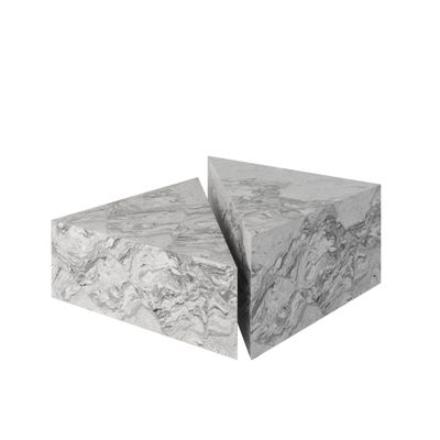 Calypso Sculptural 2 piece triangle concrete coffee table - Grey - Viscount White Granite