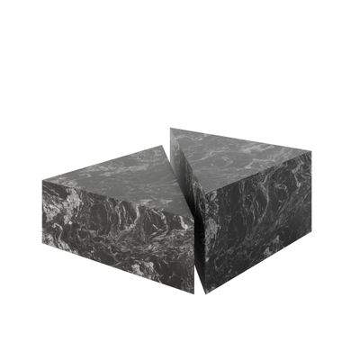 Calypso Sculptural 2 piece triangle concrete coffee table - Black- Granite Forest Black