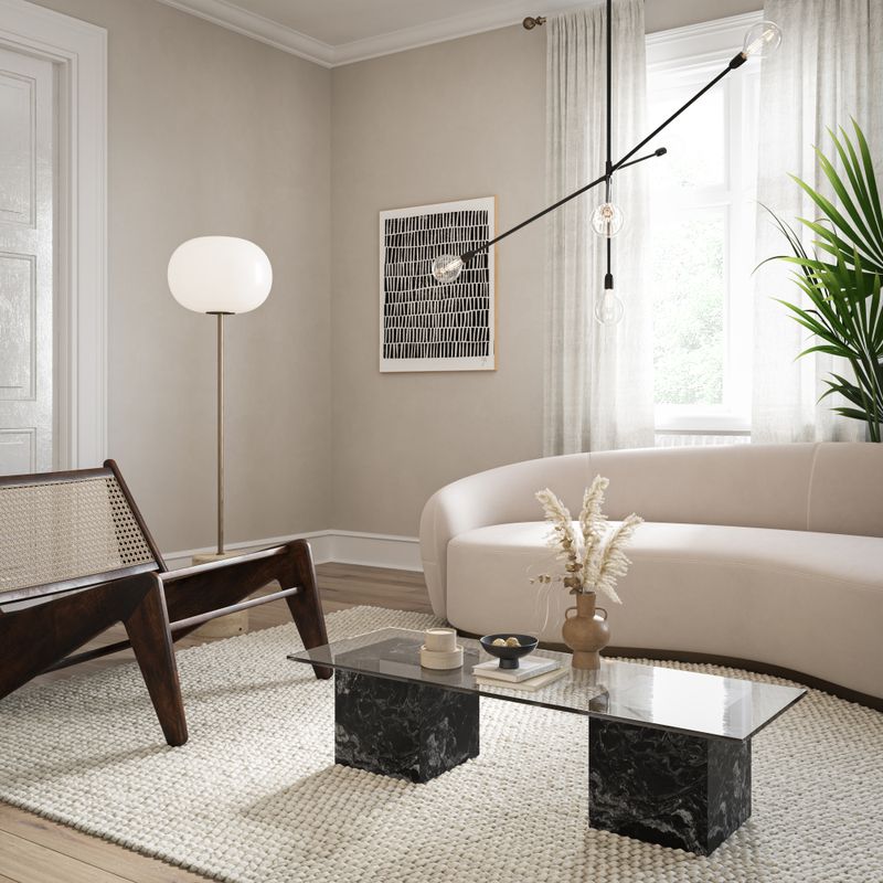 Mawi glass coffee table- Black - Granite Forest Black