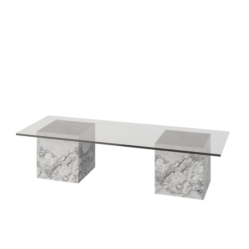 Mawi glass coffee table- Grey- Granite Viscount White