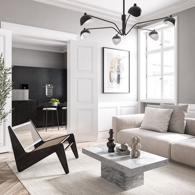 Niki coffee table- Grey - Granite Viscount White