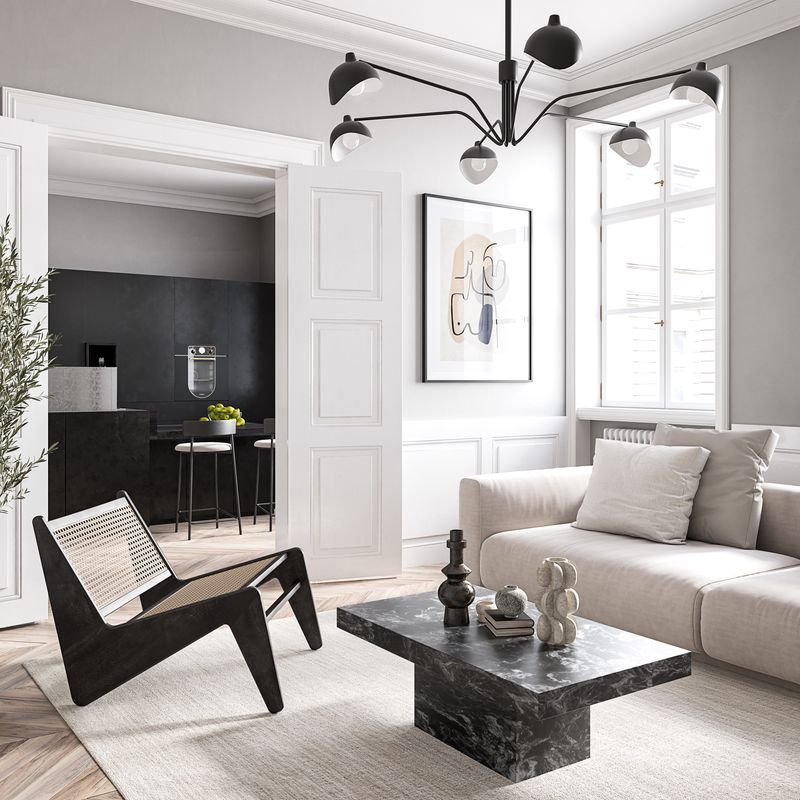Niki coffee table- Black- Granite Forest Black