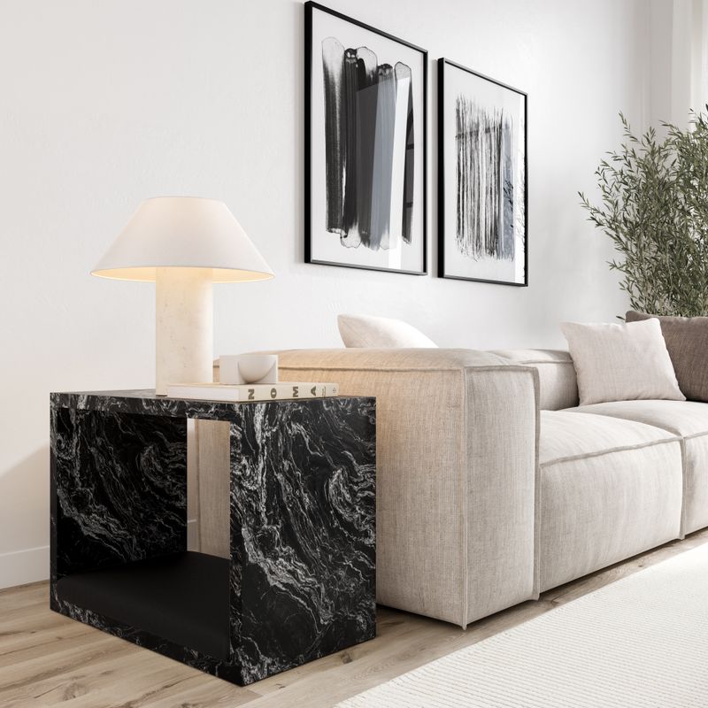 Carley Frame Coffee table- Black- Granite Forest Black