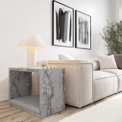 Carley Frame Coffee table- Grey- Granite Viscount White