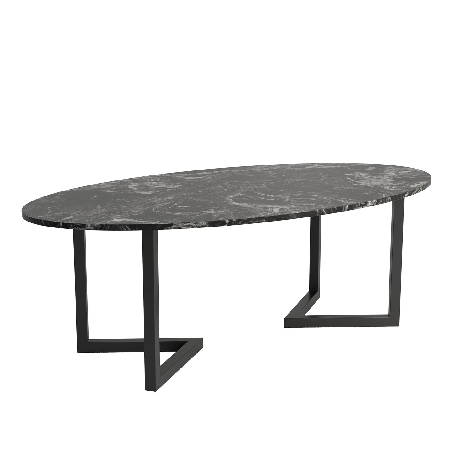 Scarlet oval dining table- Black - Granite Forest Black