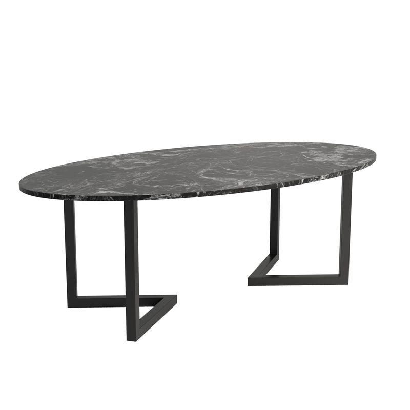 Scarlet oval dining table- Black - Granite Forest Black