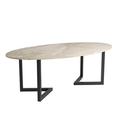 Scarlet oval dining table- Beige- Marble Breccia Sarda