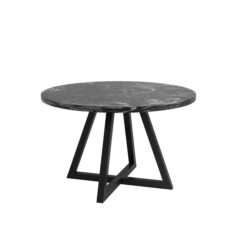 Hazel round dining table- Black - Granite Forest Black