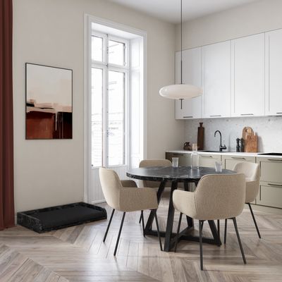 Hazel round dining table- Black - Granite Forest Black