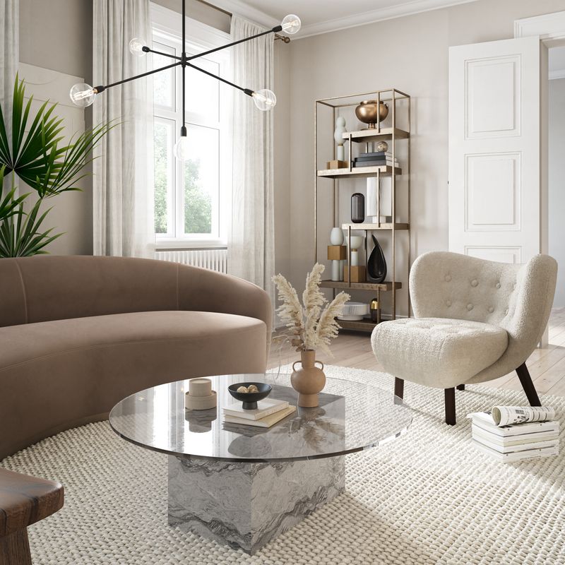 Sirena coffee table- Grey - Viscount White