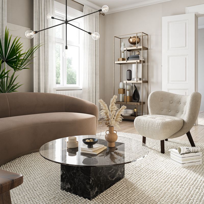 Sirena coffee table- Black- Granite Forest Black