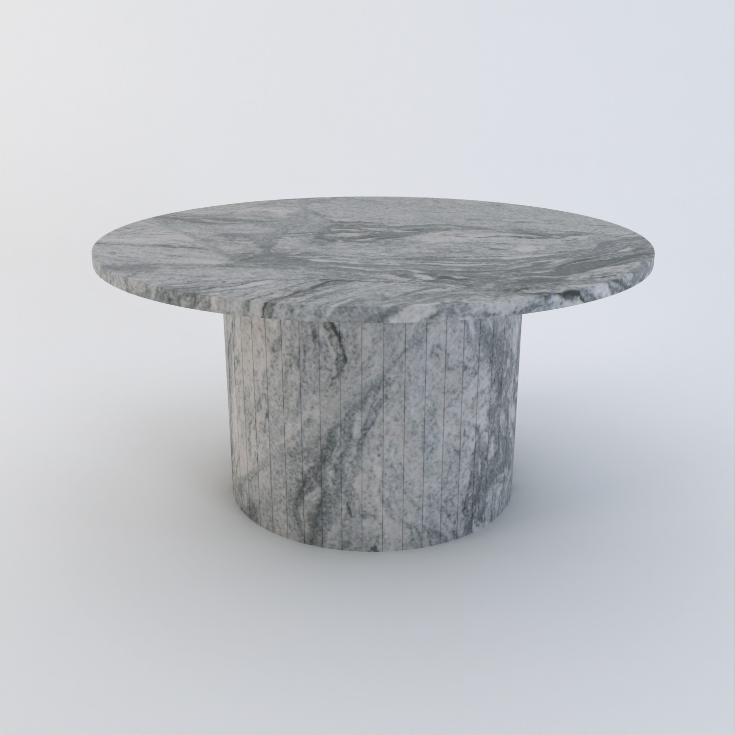 Thalassa Round Coffee Table- Grey - Granite Viscount White