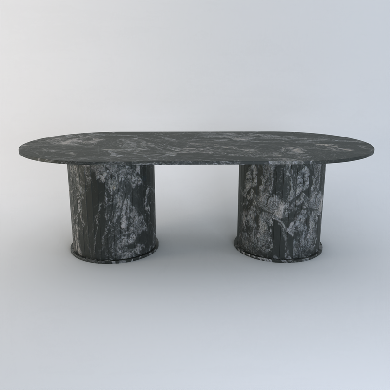 Thalassa Dining Table - Black- Granite Forest Black