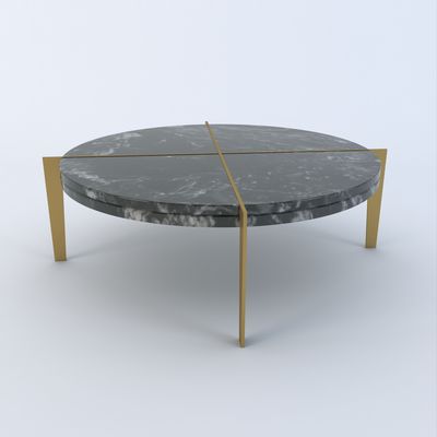 Nova cross coffee table - Black- Granite Forest Black
