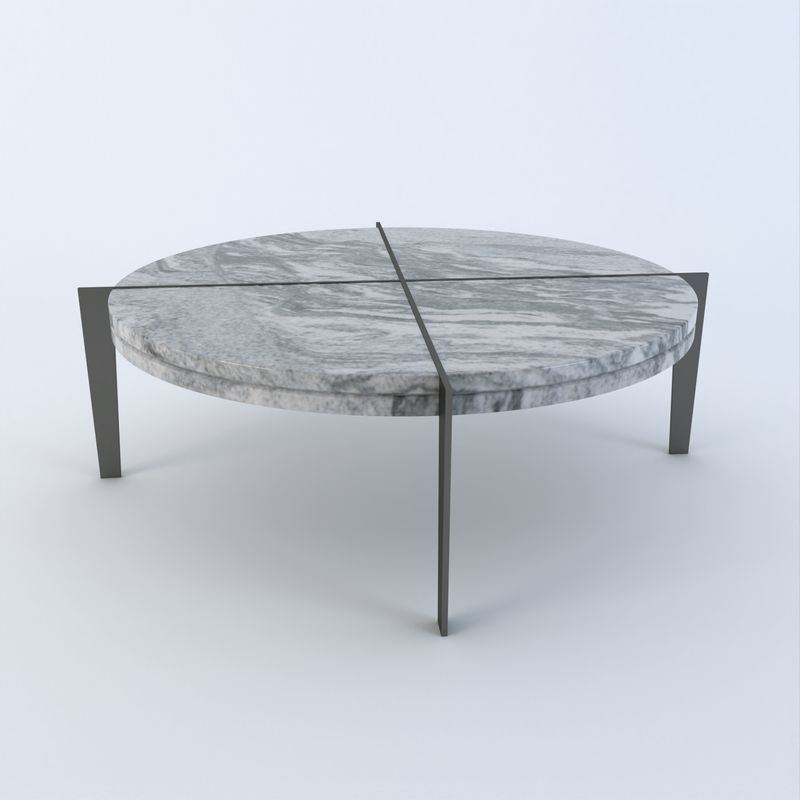 Nova cross coffee table - Grey - Granite Viscount White