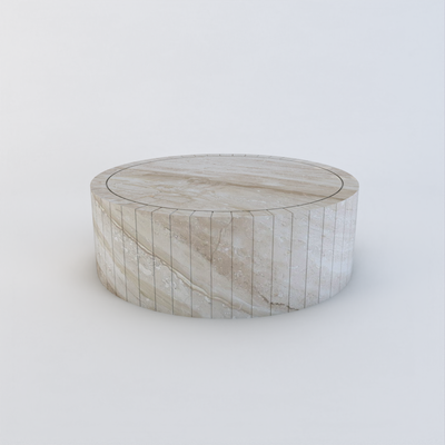 Orla round coffee table -Beige - Marble Breccia Sarda