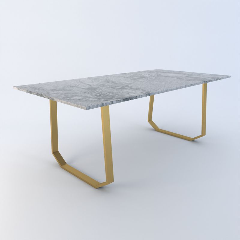 Solis dining table- Grey - Granite Viscount White