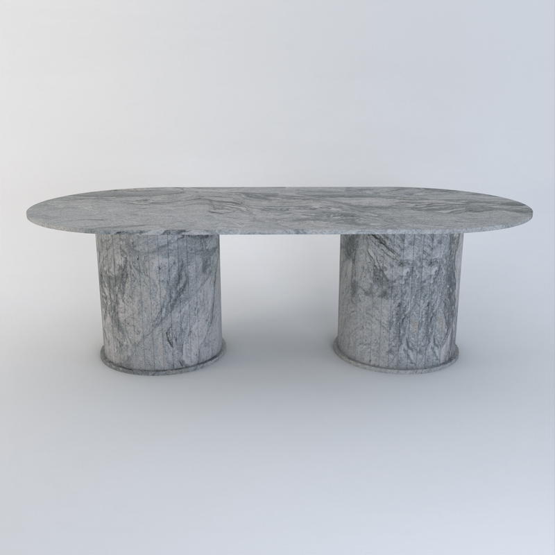 Thalassa Dining Table -Grey - Granite Viscount White