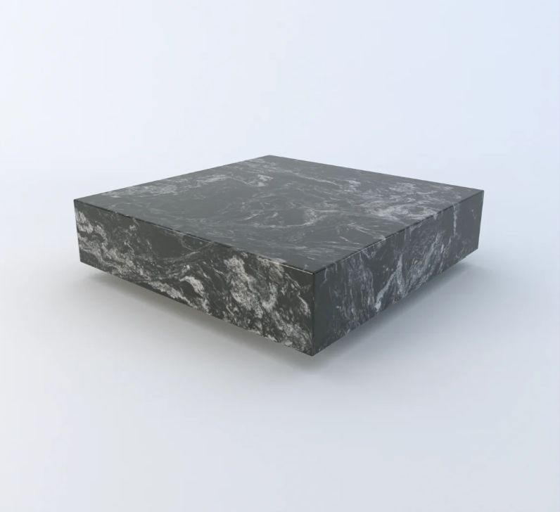 Caldera square coffee table - Black- Granite Forest Black