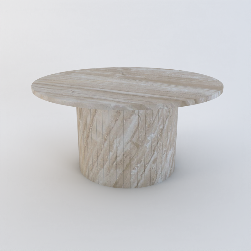 Thalassa Round Coffee Table- Beige - Marble Breccia Sarda