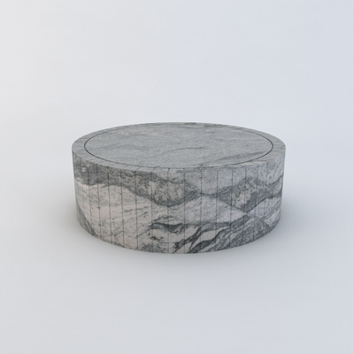 Orla round coffee table - Grey - Granite Viscount White