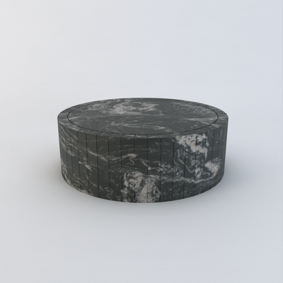 Orla round coffee table - Black - Granite Forest Black