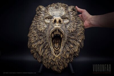 Сердитый Медведь скульптура настенная, домашний декор, арт