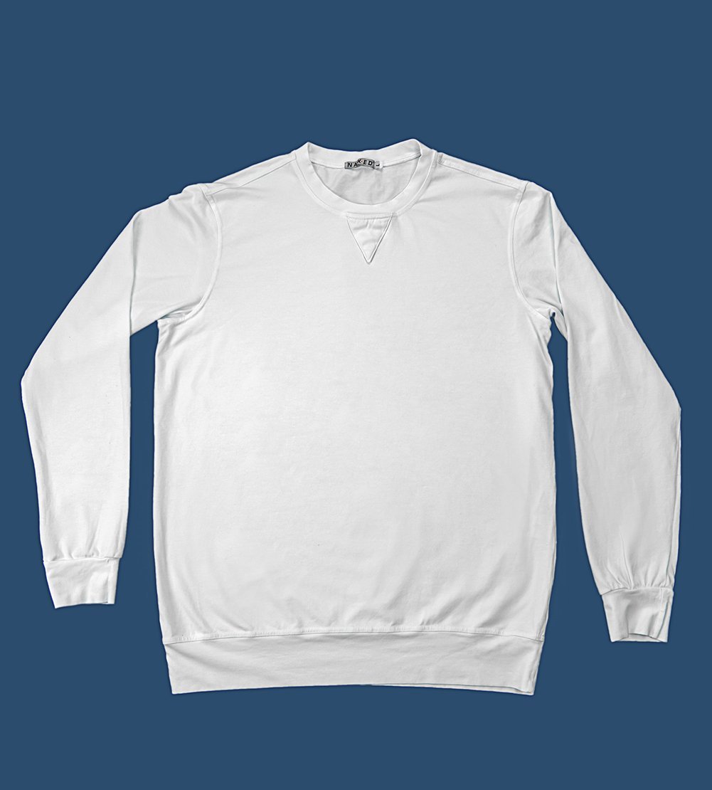 Jersey white cotton stretch  College T-shirt