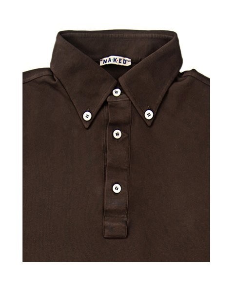 Brown Piquet Cotton stretch Polo Shirt