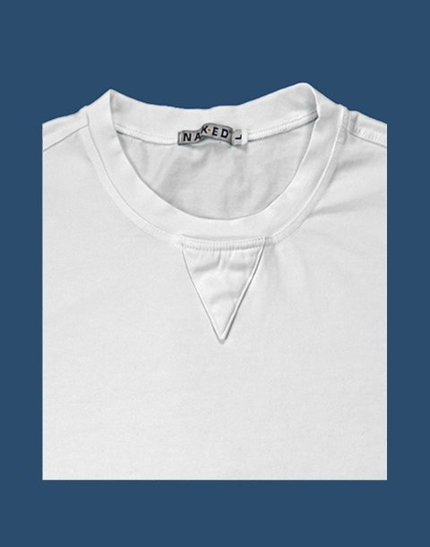 Jersey white cotton stretch  College T-shirt