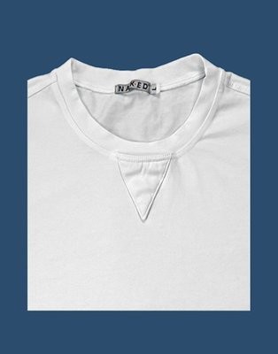 Jersey white cotton stretch College T-shirt