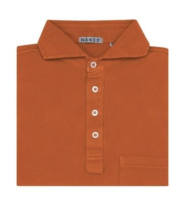 Orange Piquet Cotton stretch Short Sleeves Polo Shirt