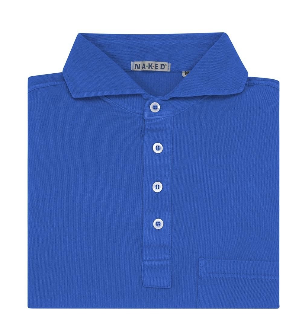 Electric Blue Piquet Cotton stretch Short Sleeves Polo Shirt