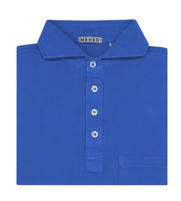 Electric Blue Piquet Cotton stretch Short Sleeves Polo Shirt