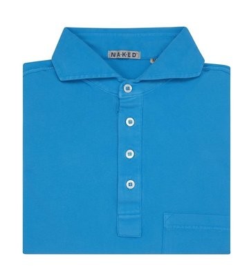 Turquoise Piquet Cotton stretch Short Sleeves Polo Shirt