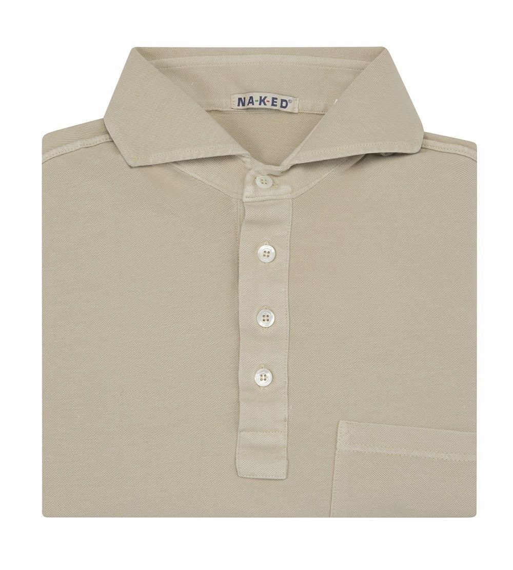 Sand Piquet Cotton stretch Short Sleeves Polo Shirt