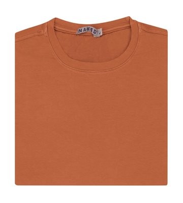 Jersey orange cotton stretch T-shirt
