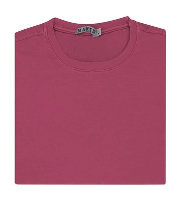 Jersey fuxia cotton stretch T-shirt