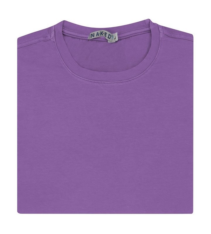 Jersey violet cotton stretch T-shirt