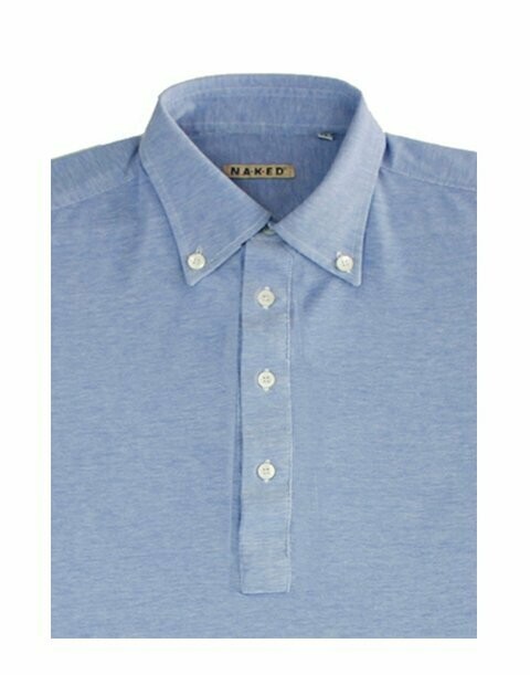 Sky piquet oxford  cotton polo shirt