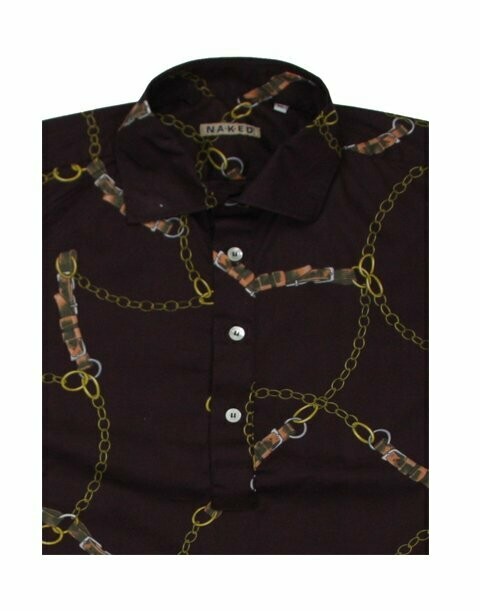 Zar printed poplin  cotton polo shirt