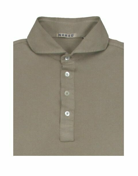 Dark Sand piquet cotton stretch Polo shirt