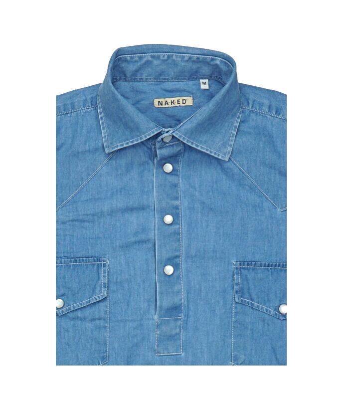 Texan denim cotton Western Polo shirt