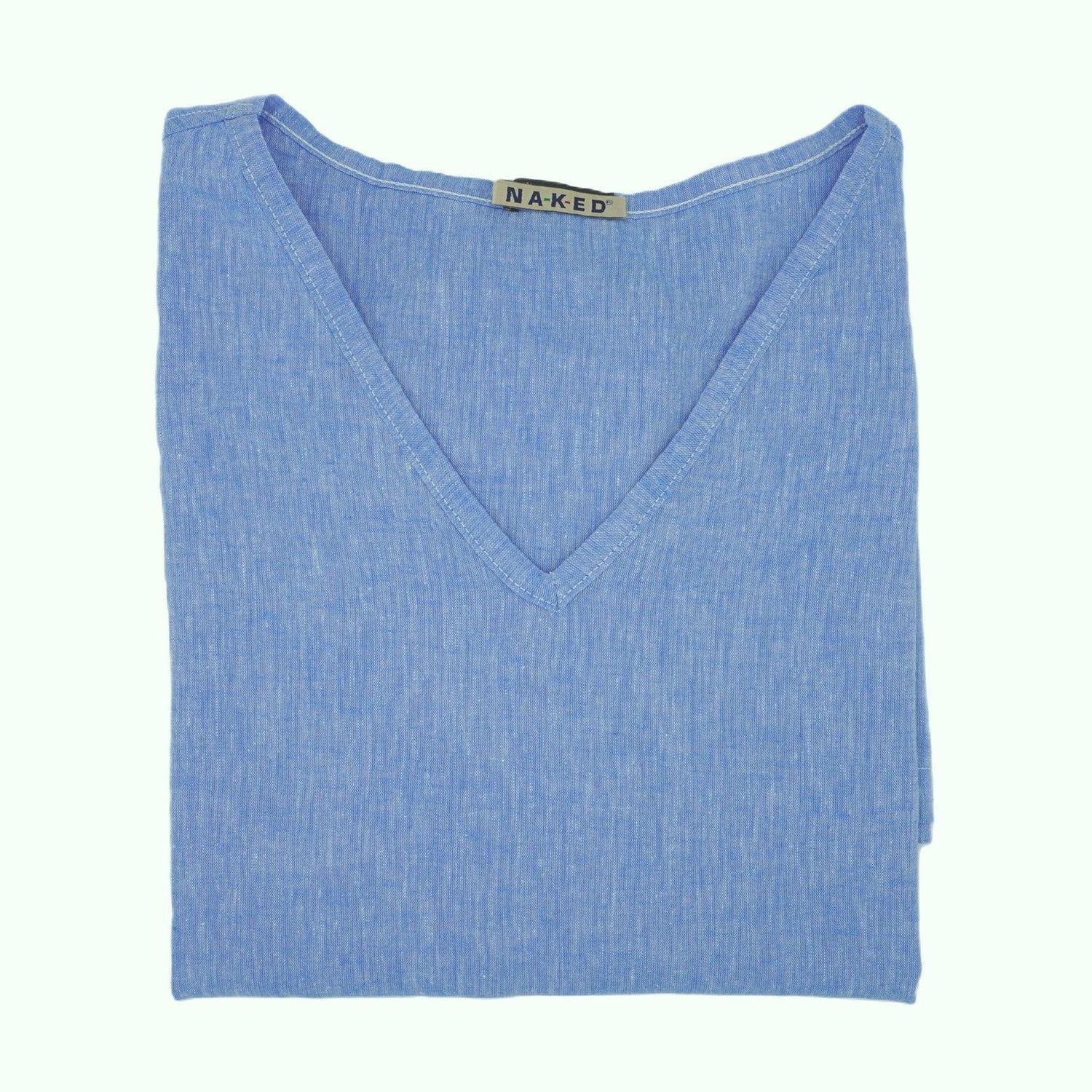 Prison blues linen V neck