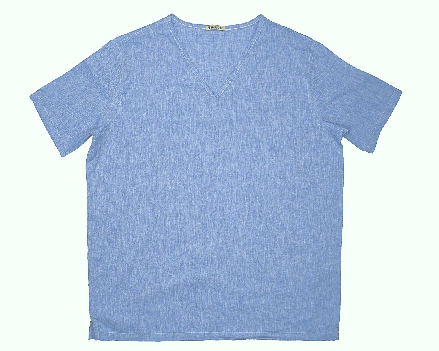 Prison blues linen V neck