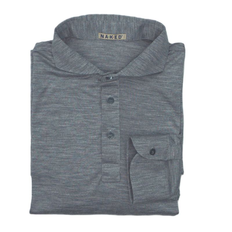 Merinos wool   Polo shirt light grey