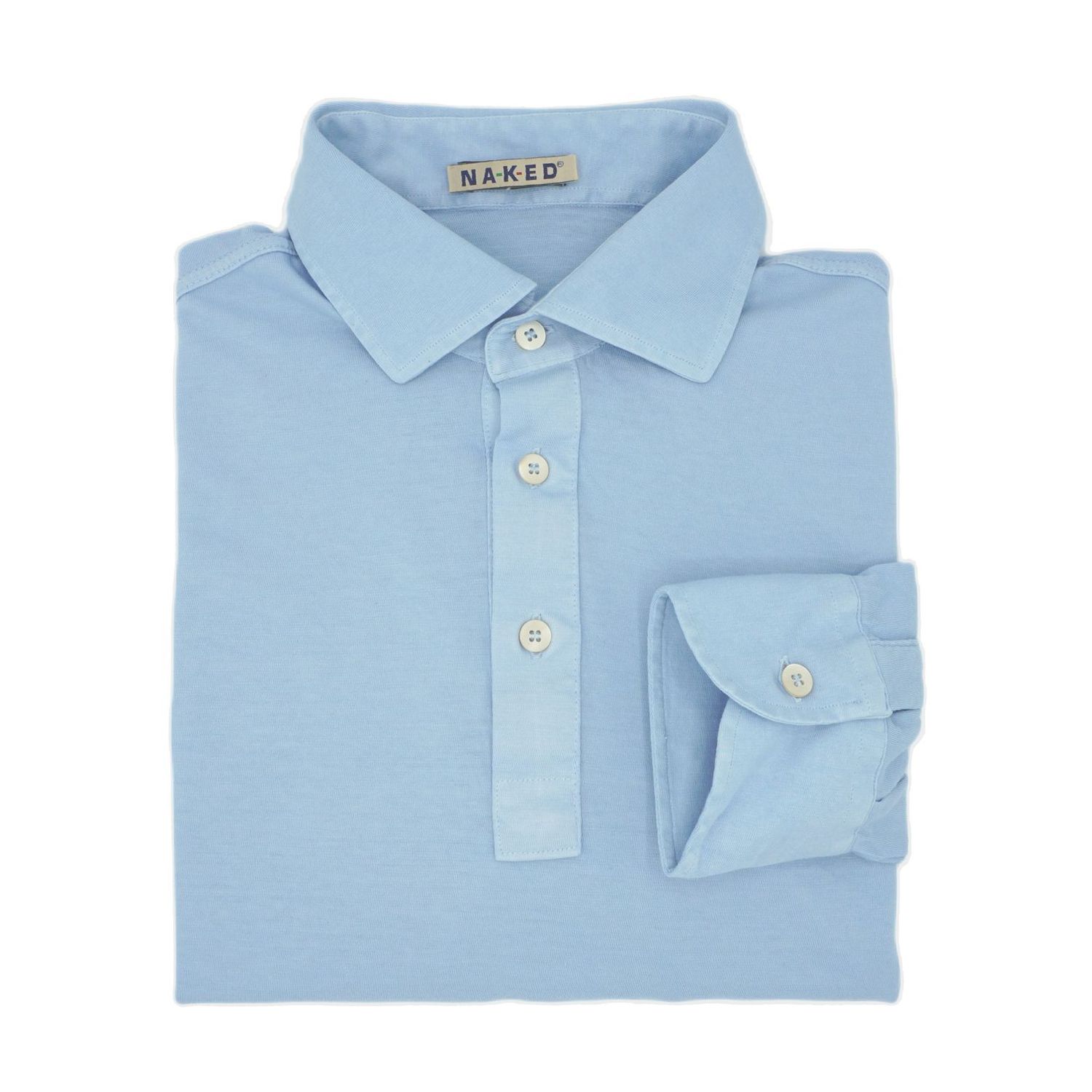 Polo shirt Jersey cotton / cashmere  light sky